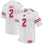 Men's Wisconsin Badgers NCAA #2 Chase Wolf White Authentic Under Armour Stitched College Football Jersey VY31Q06BV
